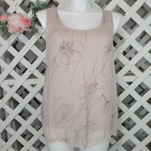 New with Tag Baci Pink Floral Silk Blouse Size Large